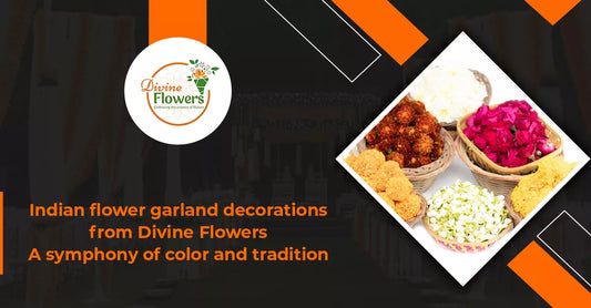 Indian flower garland decorations from Divine Flowers: A symphony of color and tradition