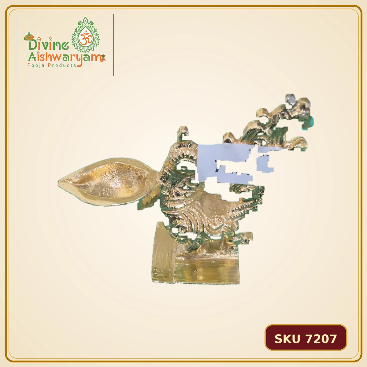 Brass Peacock Diya / Mayil Vilakku - SKU 7207