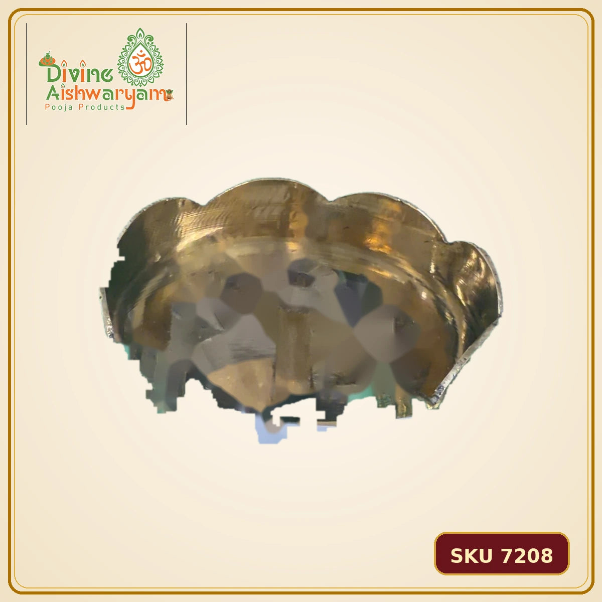Brass Lotus Deepam with Central Wick Holder – Large - SKU 7208