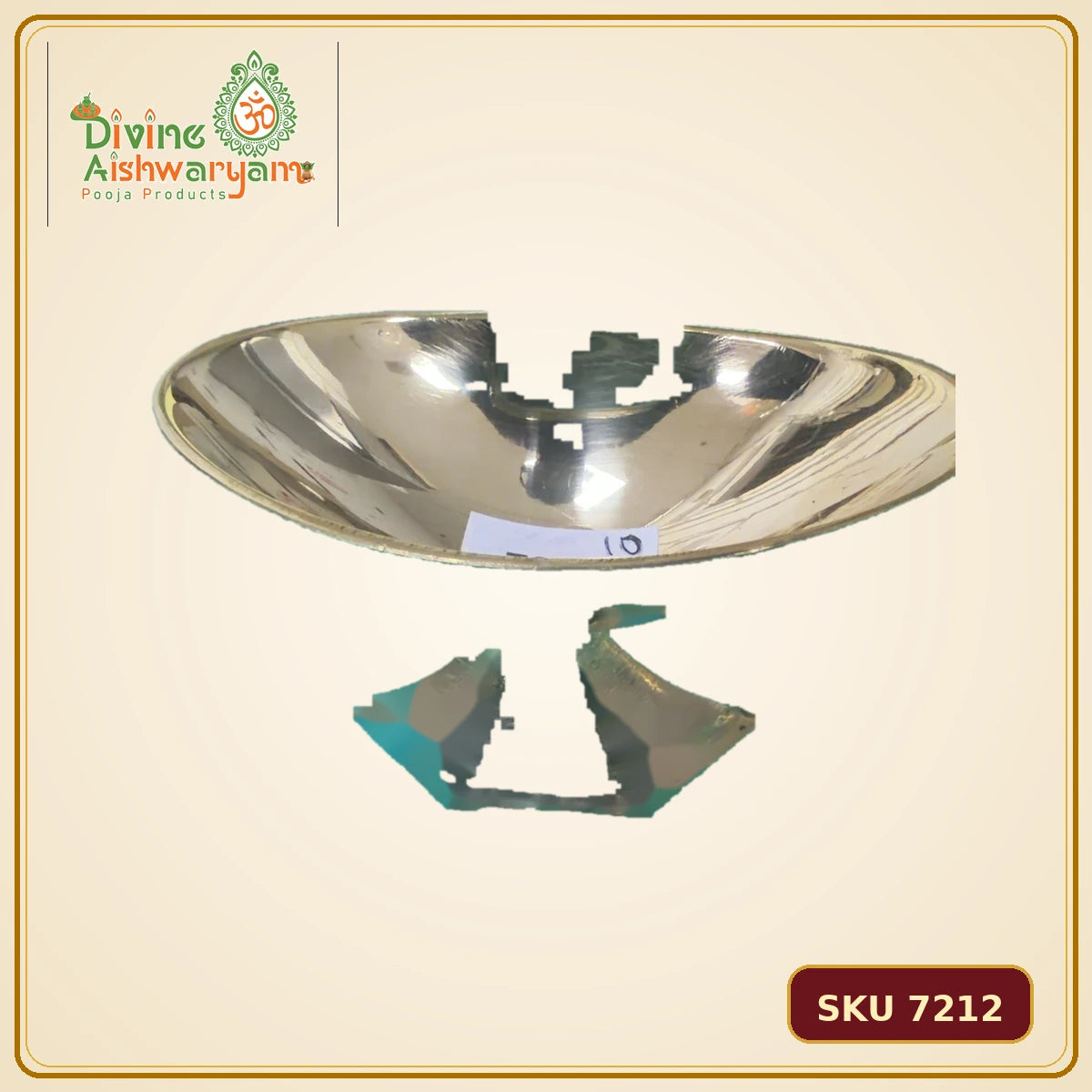 Brass Pedestal Aarti / Deepam Bowl - SKU 7212