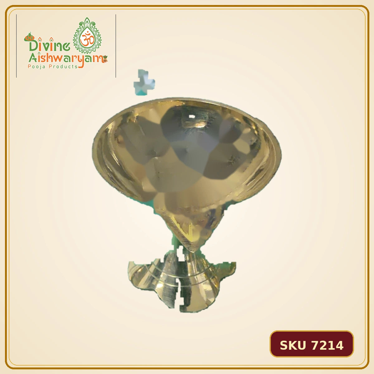 Brass Pedestal Deepam / Diya – Floral Foot Base - SKU 7214