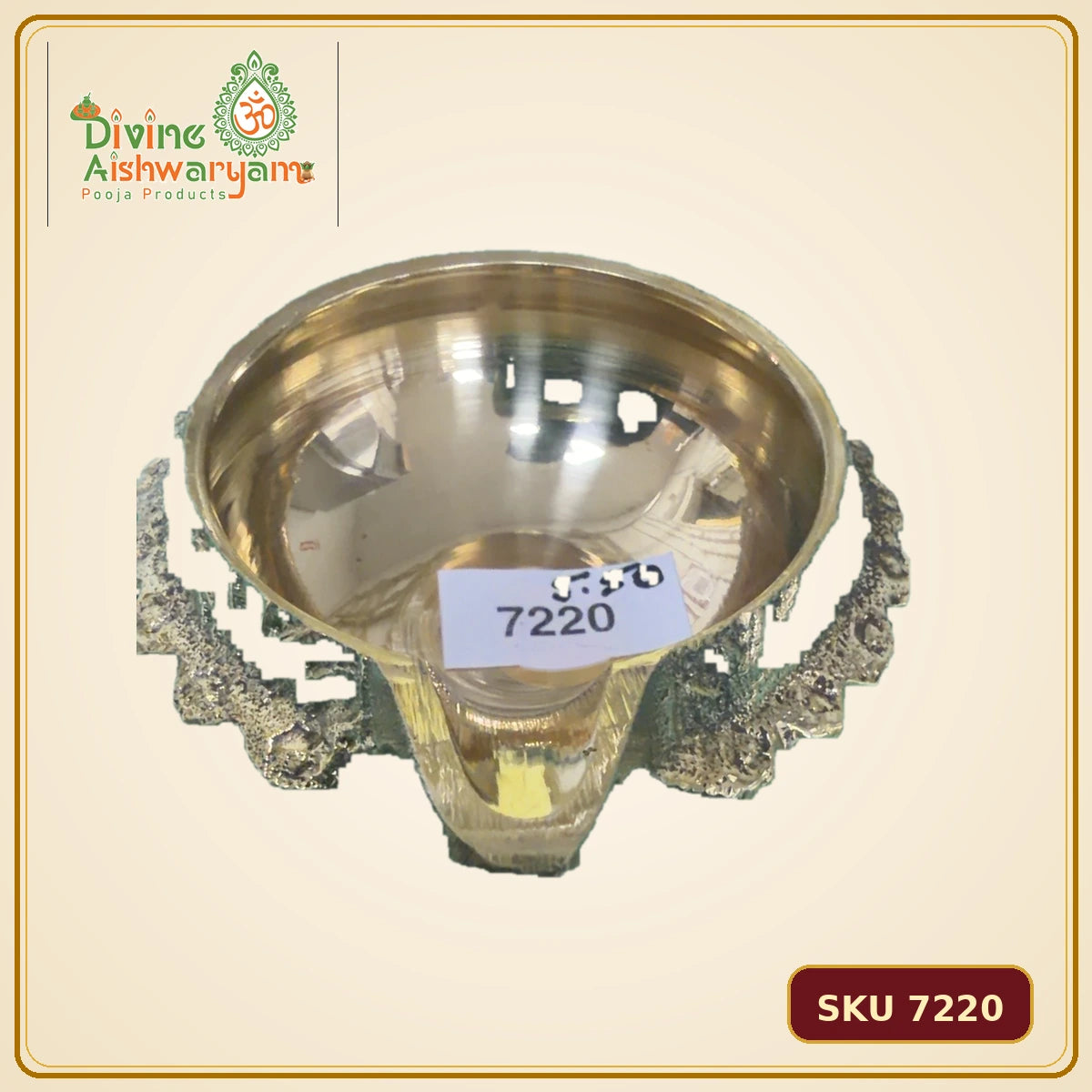 Brass Deepam / Diya – Ornate Floral Base - SKU 7220