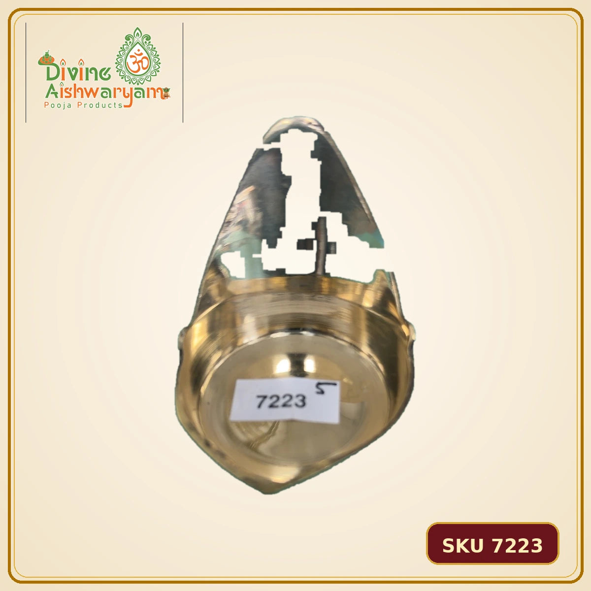 Brass Puja Offering Vessel – Long Leaf / Spout Design - SKU 7223