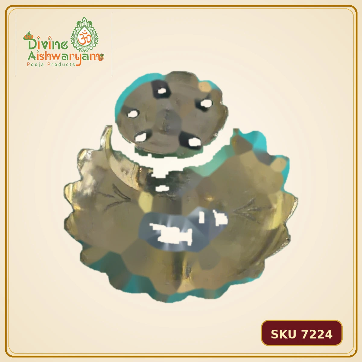 Brass Lotus Sambrani Dhoop Dani – Small - SKU 7224