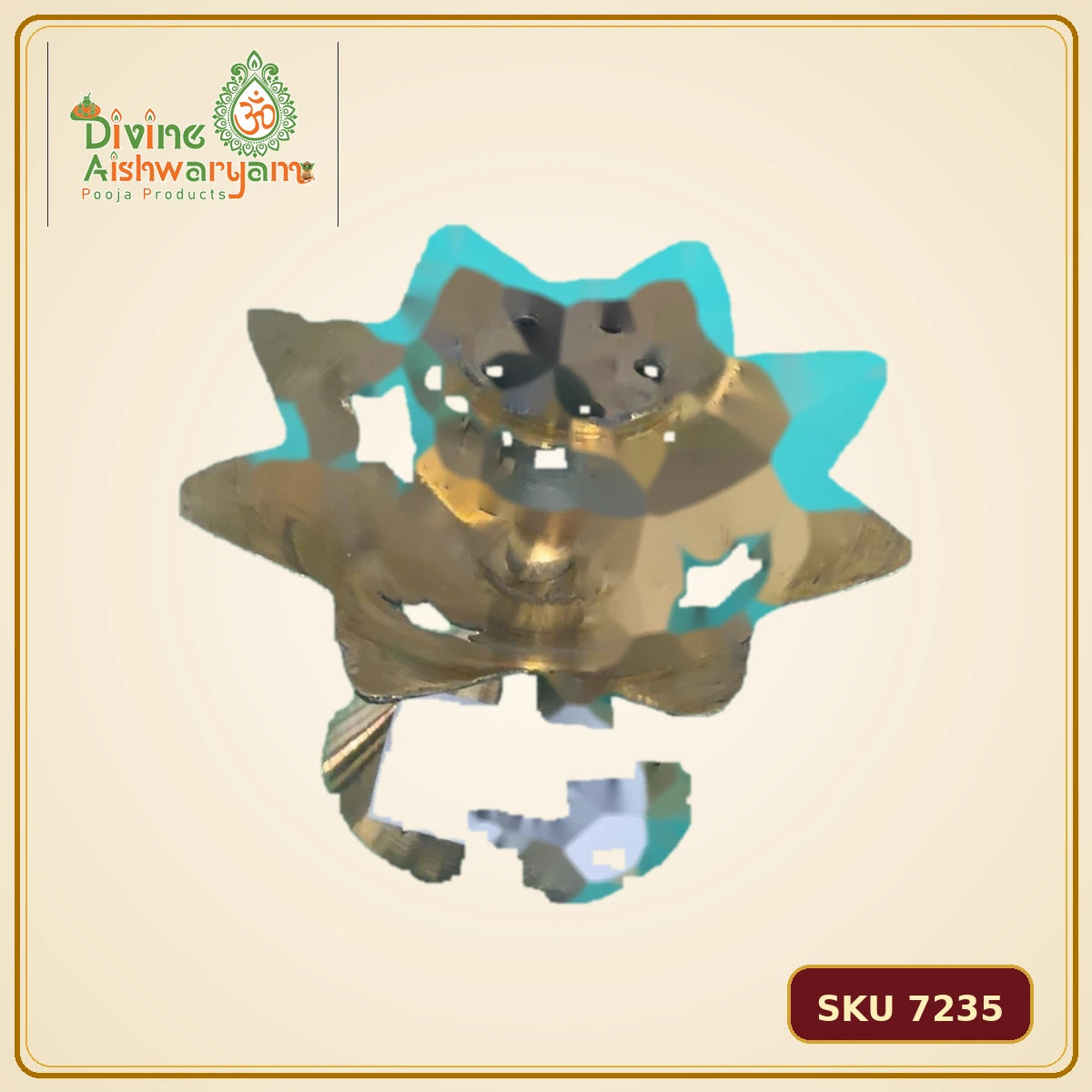 Brass Lotus Sambrani Dhoop Dani – Star Cut Tray - SKU 7235