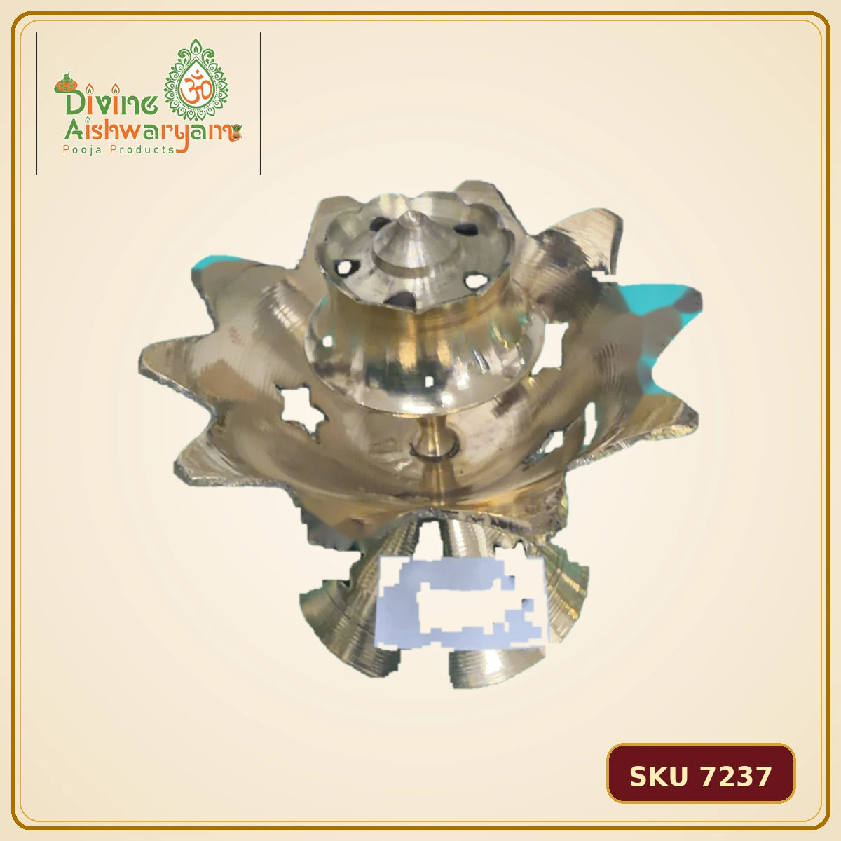 Brass Lotus Sambrani Dhoop Dani – Cutout Base - SKU 7237