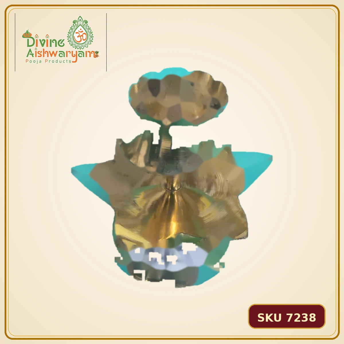 Brass Lotus Sambrani Dhoop Dani – Compact - SKU 7238