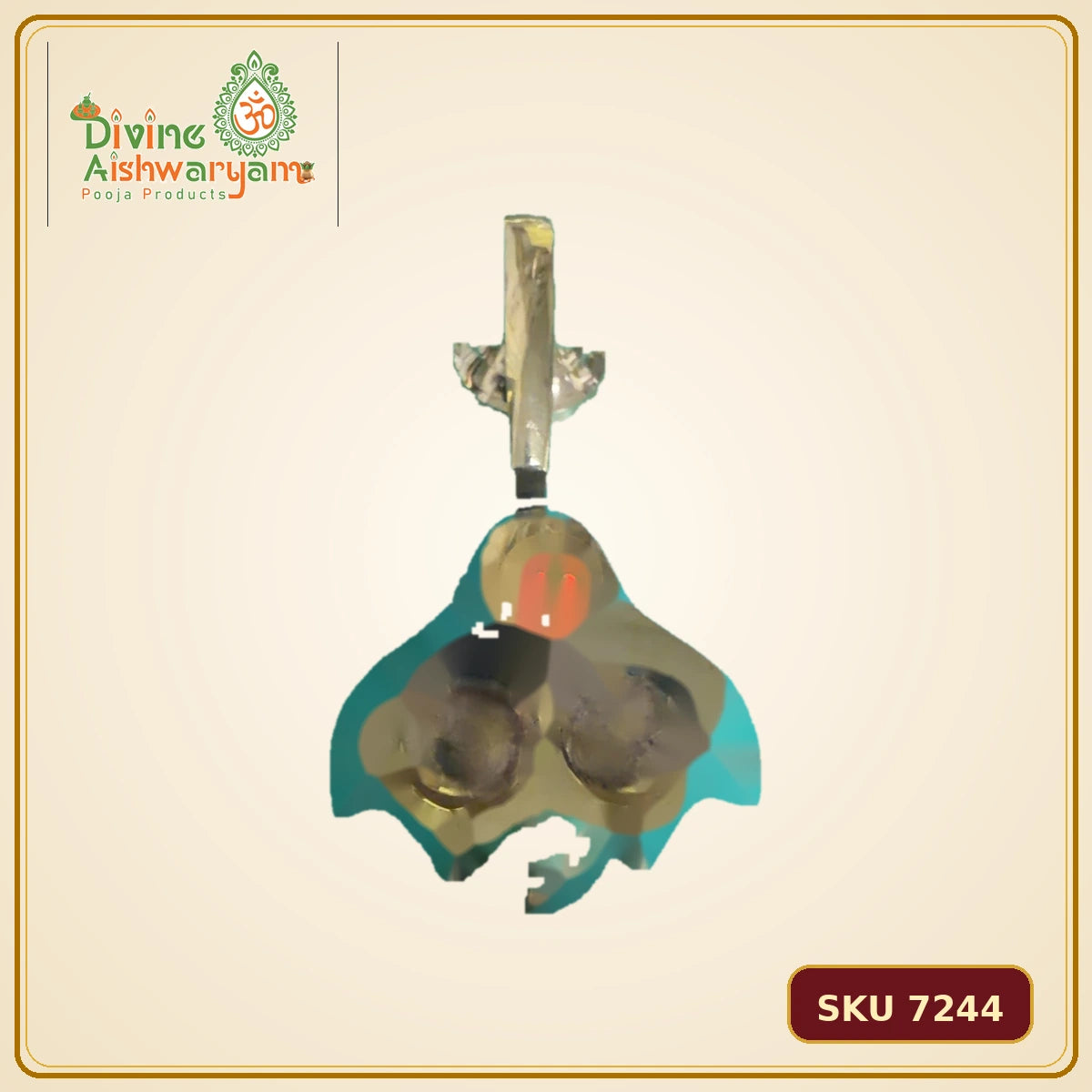 Brass Multi-Wick Aarti Lamp – 2 Cup - SKU 7244