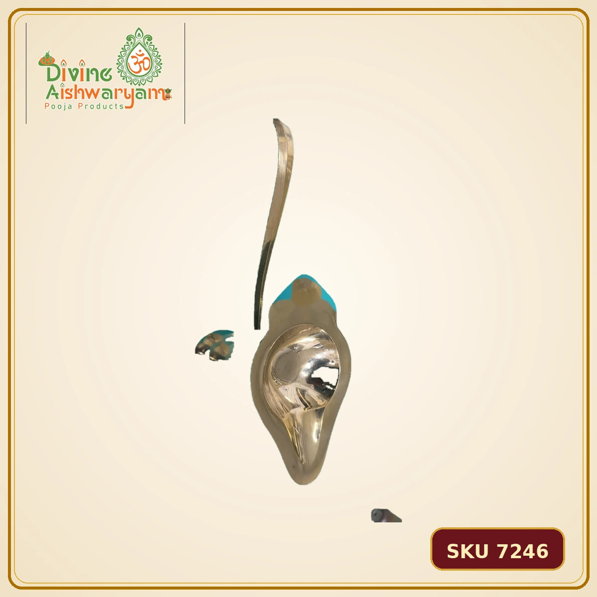 Brass Long Handle Aarti Diya / Deepam - SKU 7246