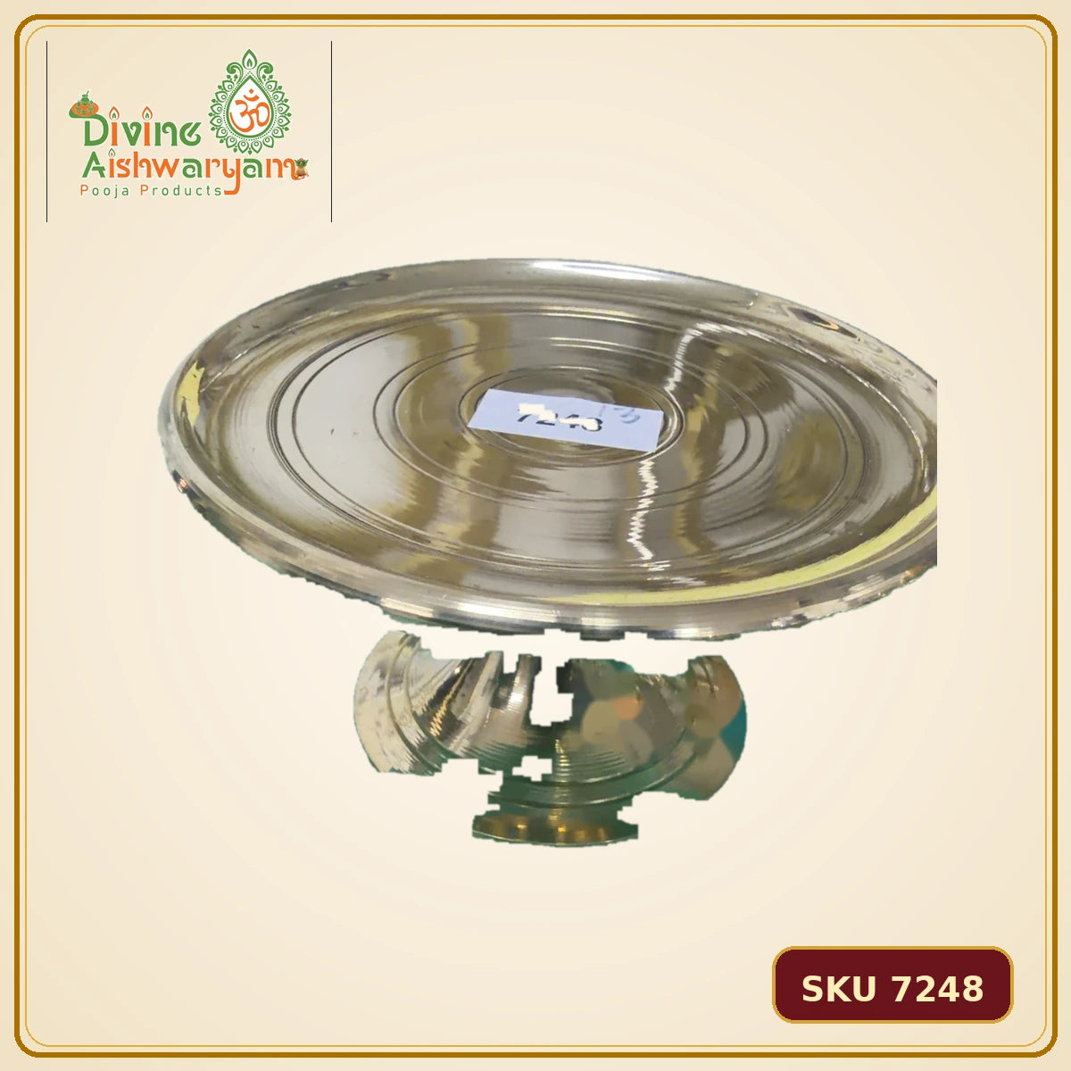 Brass Naivedya Pedestal Plate / Puja Offering Stand - SKU 7248
