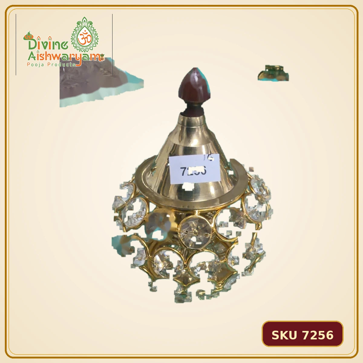 Decorative Crystal Sambrani Dhoop Dani - SKU 7256