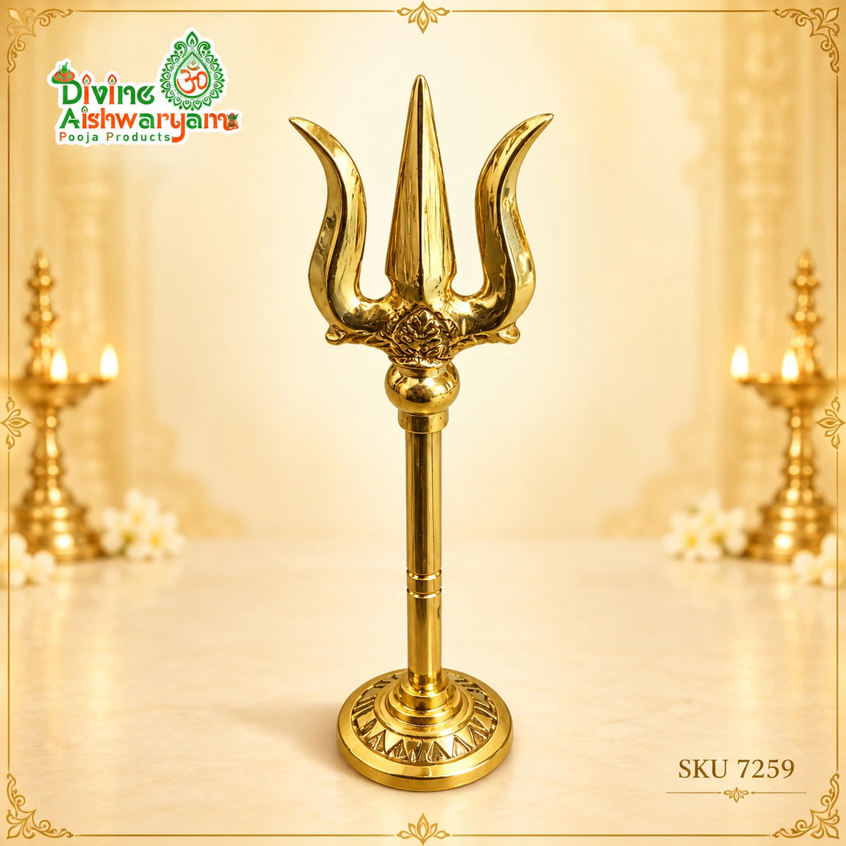 Brass Trishul Stand / Trident Stand - SKU 7259