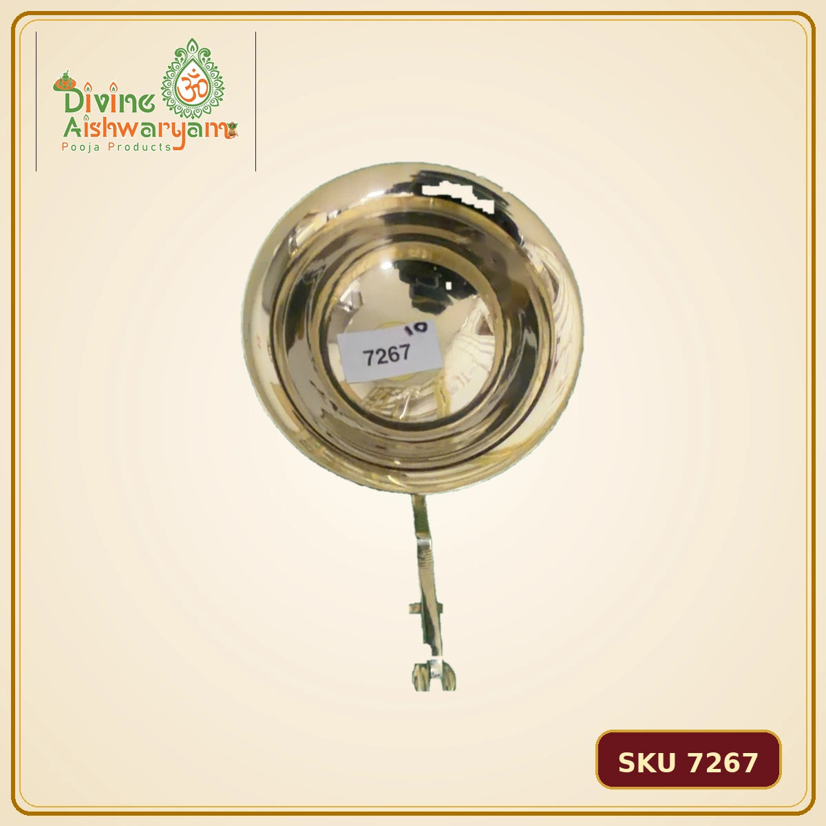 Brass Karpoora Aarti Stand (Sooda Thattu) – Smaller Size - SKU 7267