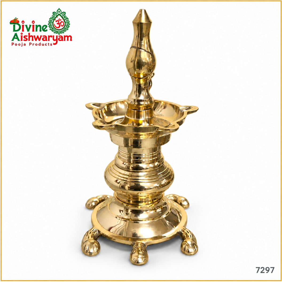 Vastu Deepam / Aamai Vilakku – Tortoise-Base Lamp, 8.5 Inch
