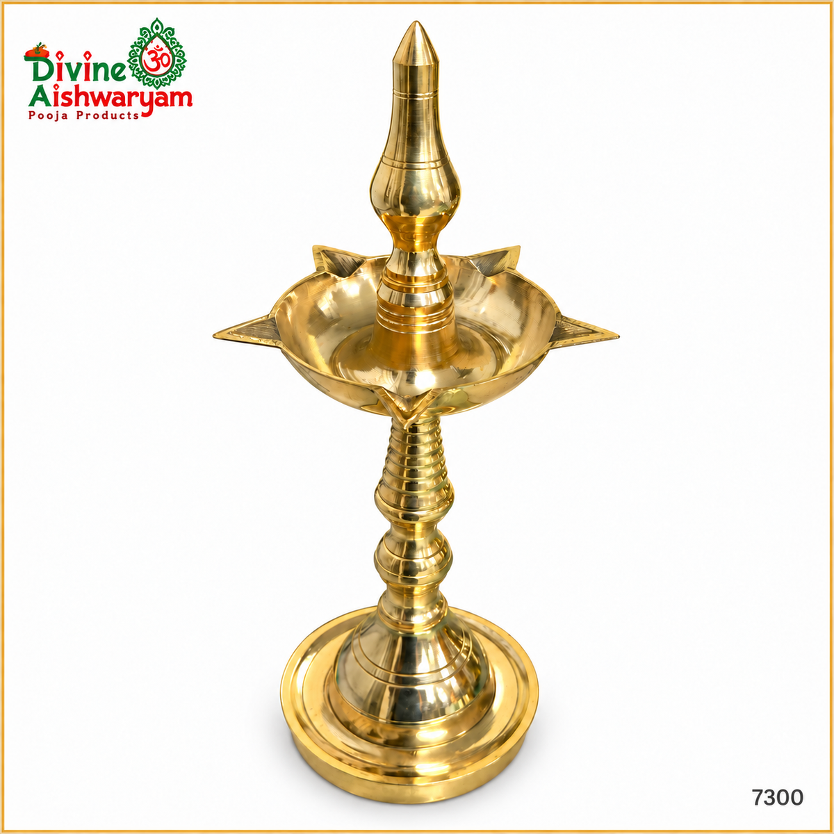Kerala Nilavilakku / Kuthu Vilakku – Five-Wick Pedestal Lamp