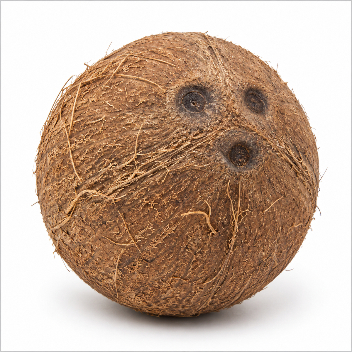 Whole brown pooja coconut without outer husk