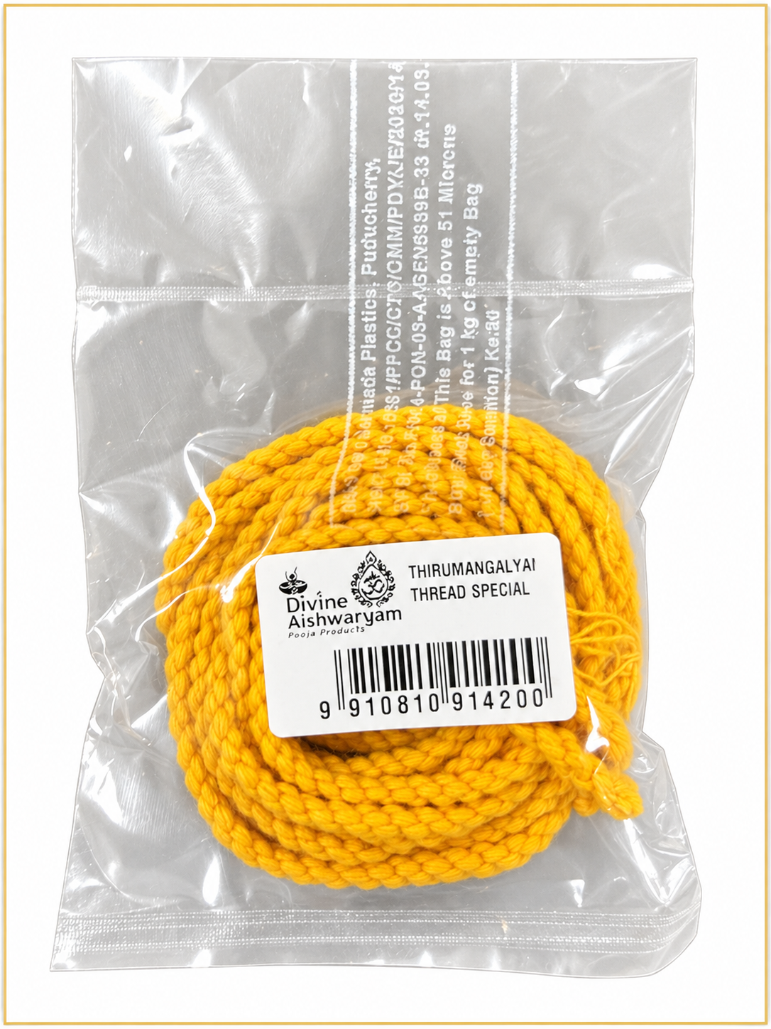 Thirumangalyam Thread (Mangalya Kayiru) actual product on white background