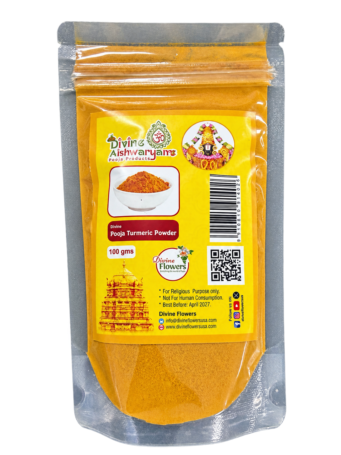 Pooja Turmeric Powder (Haldi / Manjal / Pasupu Podi) — 100 g