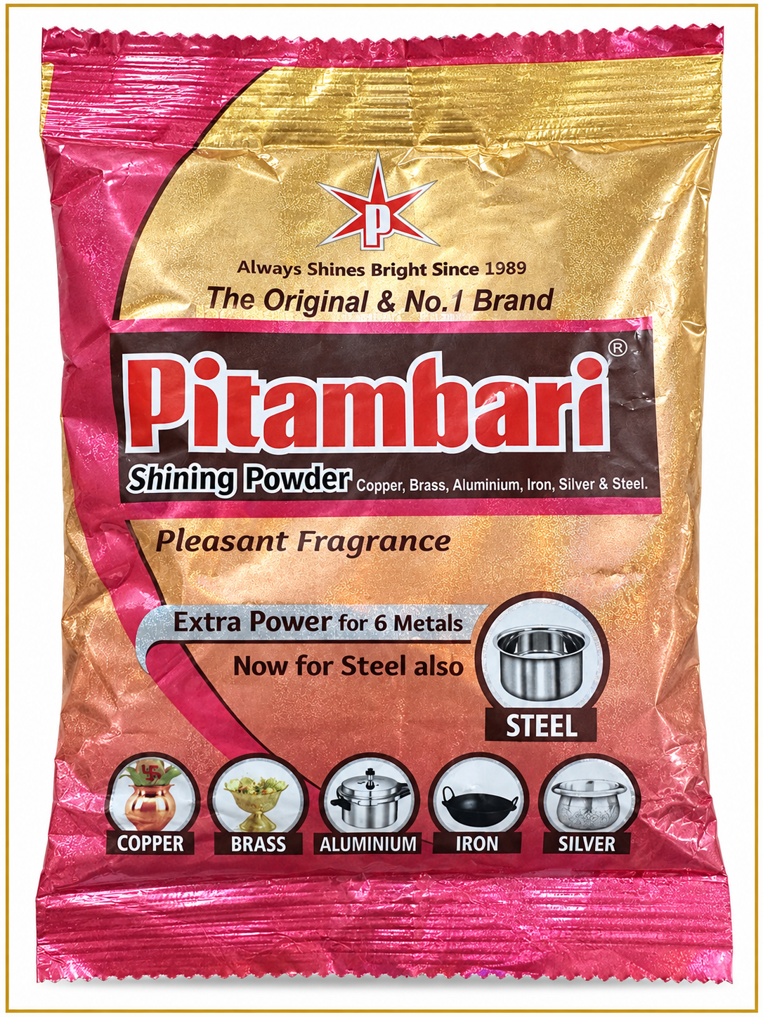 Pitambari Shining Powder (Metal Polish) on clean white background