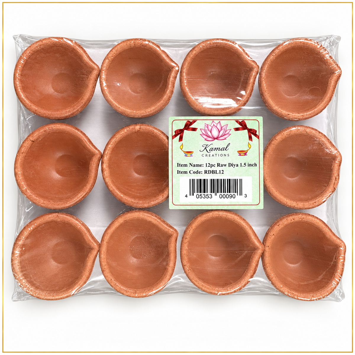 Clay Diya (Mitti Diya / Agal Vilakku) on clean white background