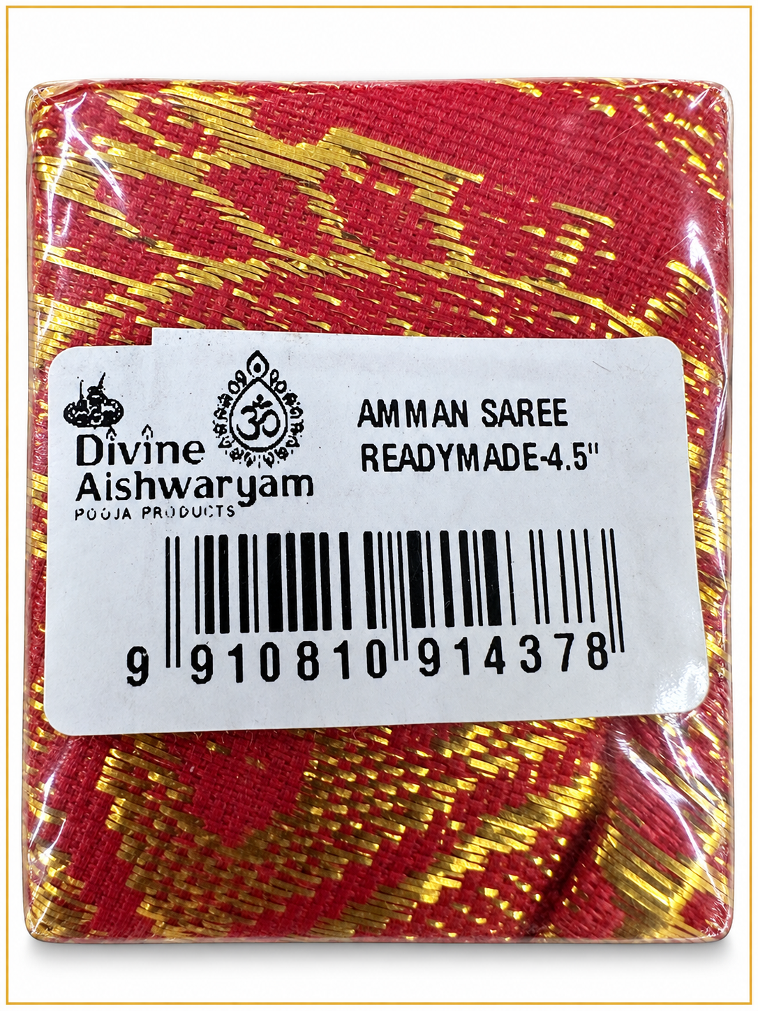 Readymade Amman Saree (Deity Saree) — 4.5 (package label) on clean white background