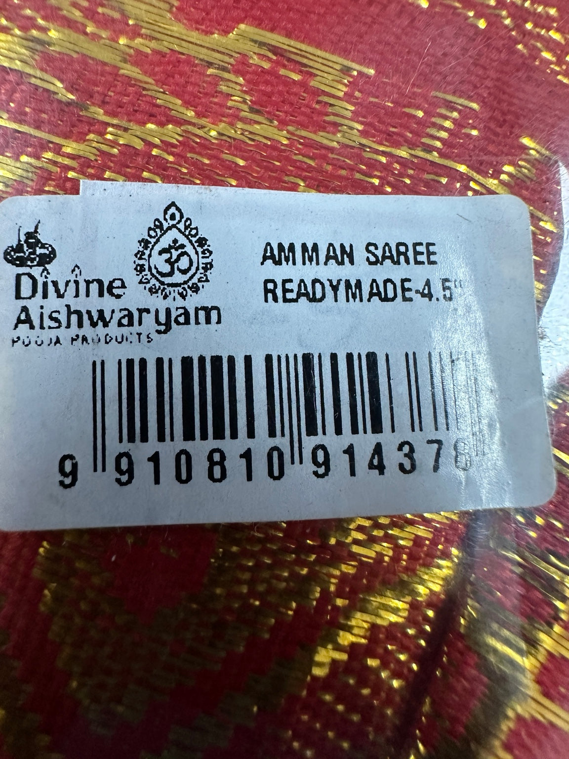 Readymade Amman Saree (Deity Saree) — 4.5 (package label) actual package
