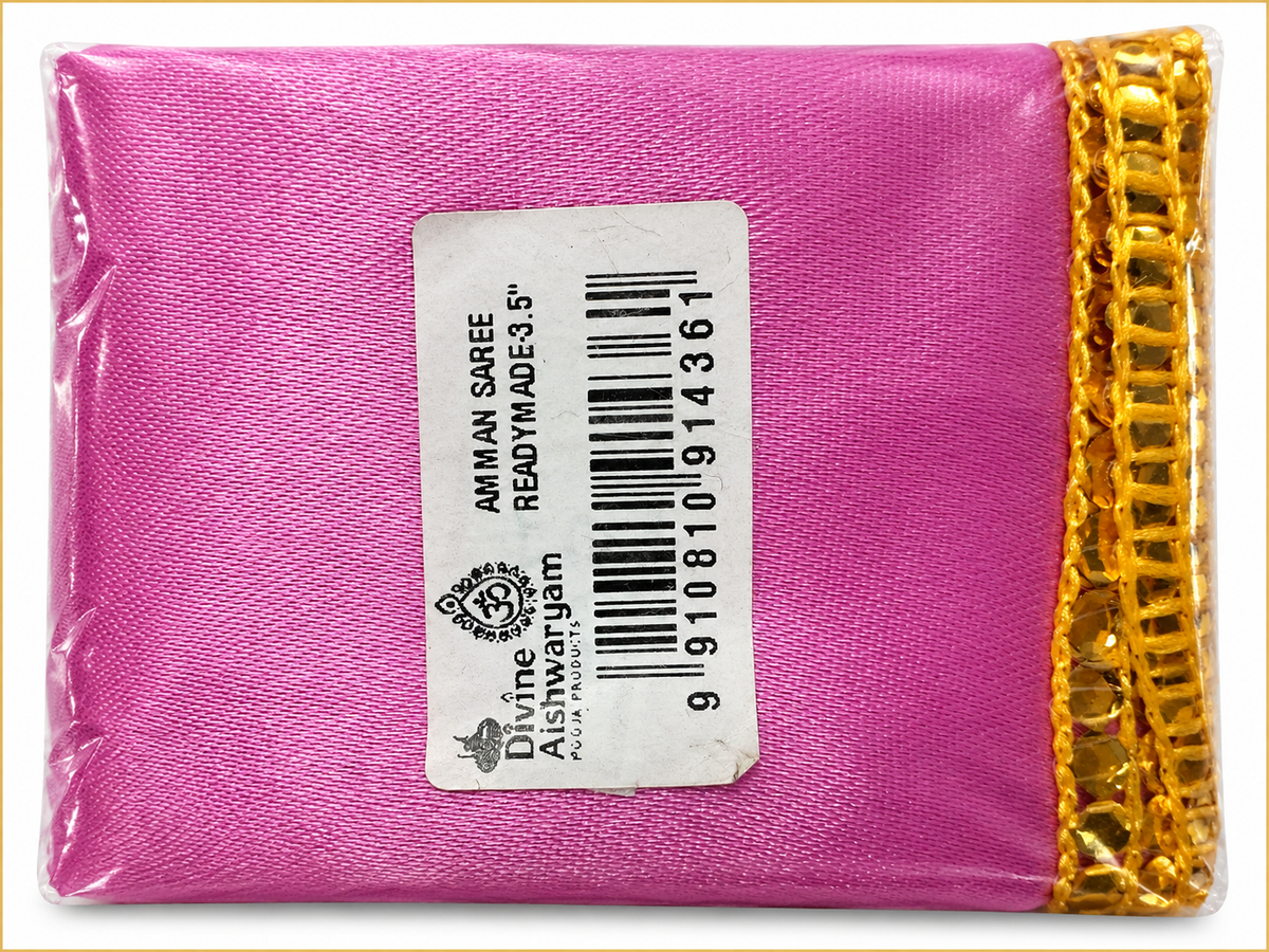Readymade Amman Saree (Deity Saree) — 3.5 (package label) on clean white background