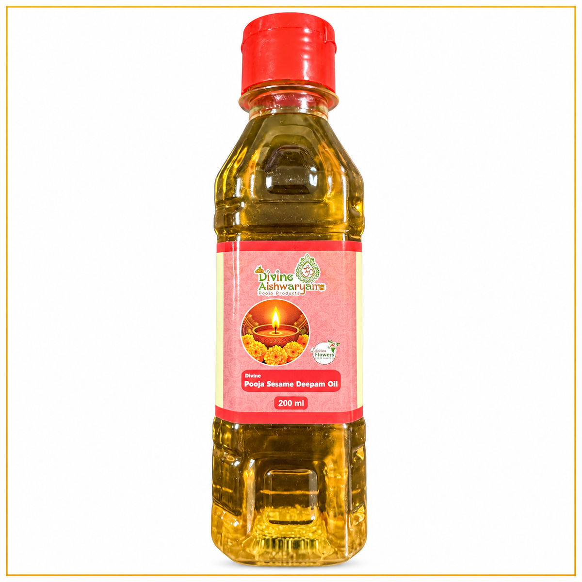 Sesame Deepam Oil (Til Lamp Oil) on clean white background