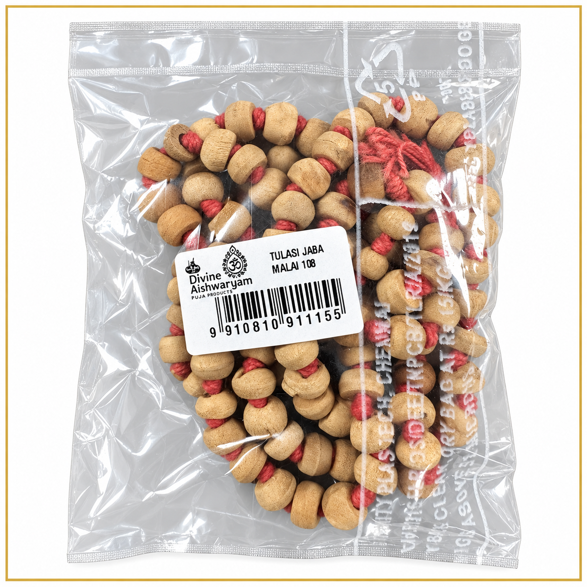 Tulasi Jaba Malai (Tulsi Prayer Beads) on clean white background